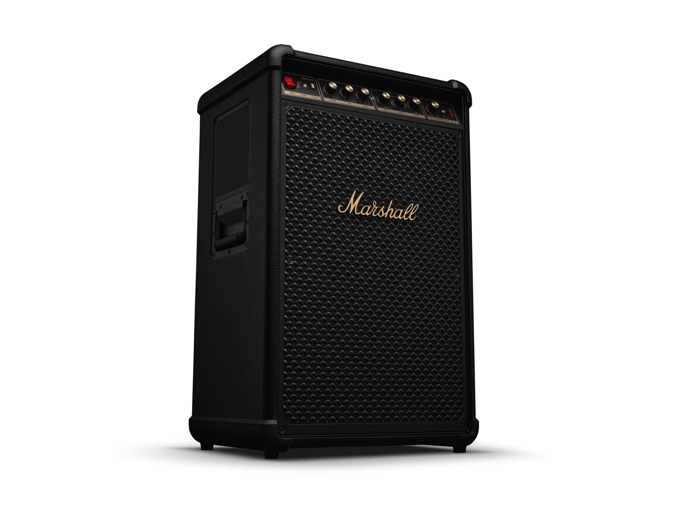スピーカー・ウーファー Marshall BROMLEY 750 Black and Brass Marshall Bromley 750 - Wireless Home Speakers – Fillion Électronique